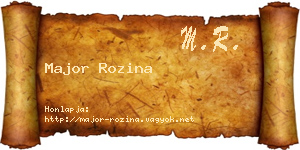 Major Rozina névjegykártya